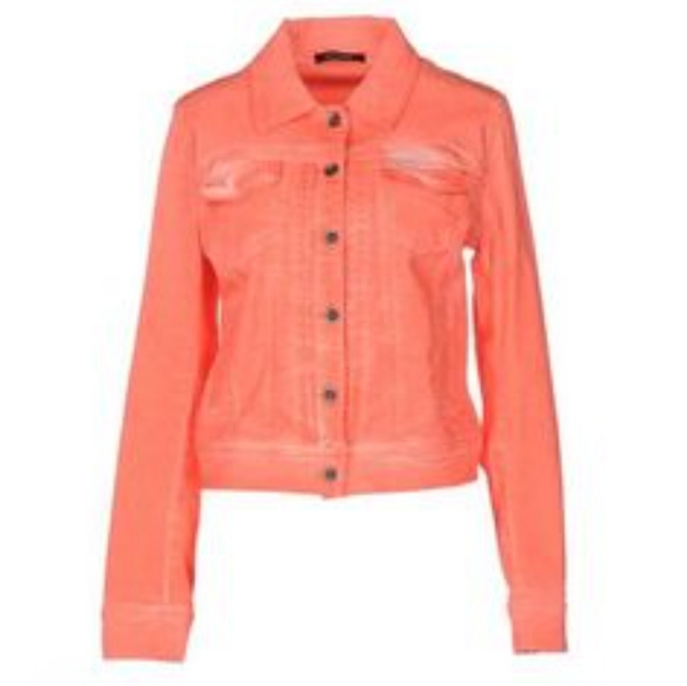 Plein Sud Neon Denim Cotton Fadded Crisp Retro Jacket